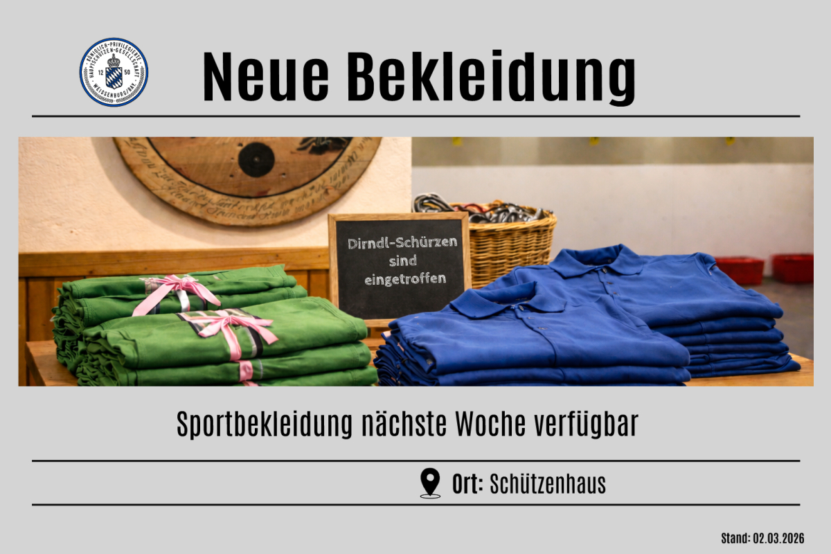 Neue Sportbekleidung ist eingetroffen